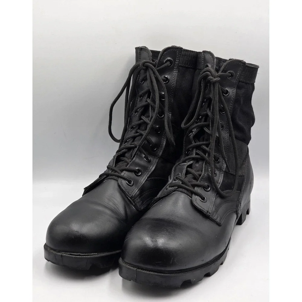 Rothco Men's Black Leather Jungle Boots Panama Sole Size 11R Regular